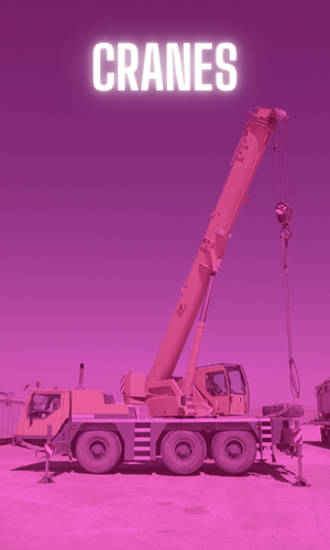 “Heavy-duty crane lifting construction beams at a building site